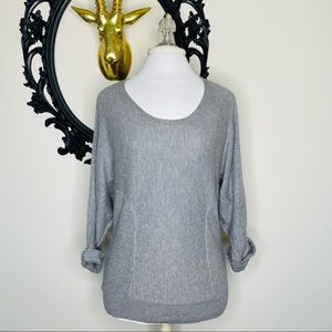 Chico’s 3/4 Sleeve Heather Gray Sweater